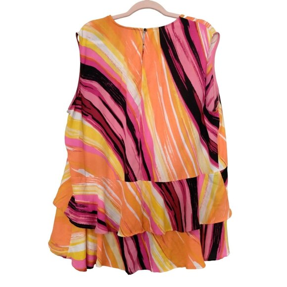 Ashley Stewart Plus Size 22/24 Multicolor Layered Ruffle Sleeveless Top - Picture 6 of 9